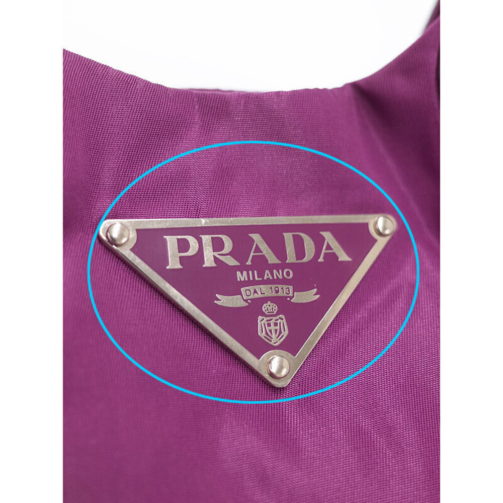 Prada leather Purple hobo bag Tessuto shoulder - Picture 4 of 9